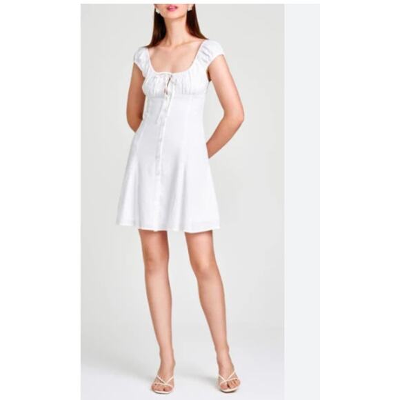 WAYF‎ Love Again Linen Blend Mini Dress Size Small - Picture 1 of 11